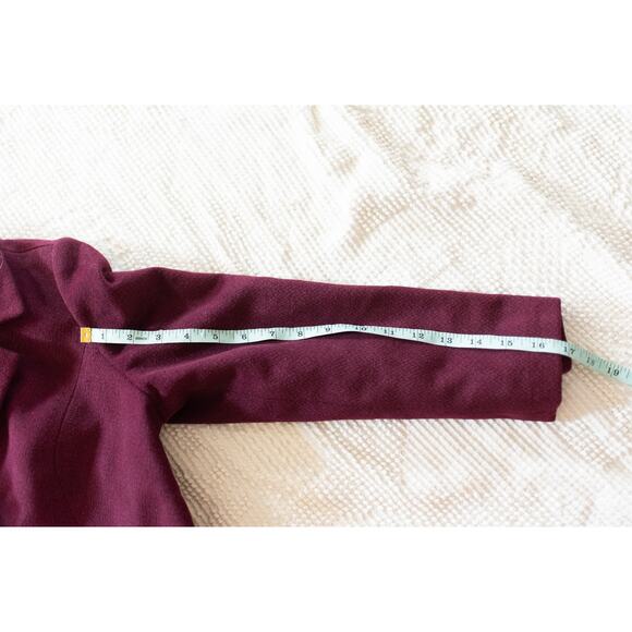 Vintage 90s  Wool Pea Coat Raspberry Maroon Burgundy S Golden First SMALL FLAW - Picture 6 of 7